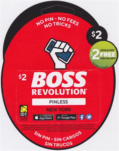 Buy online BOSS Revolution - Phone Cards $10, $5, $2