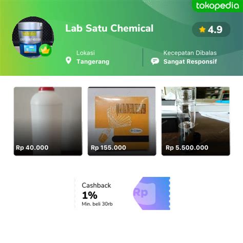 Toko Lab Satu Chemical Online Produk Lengkap Harga Terbaik Tokopedia