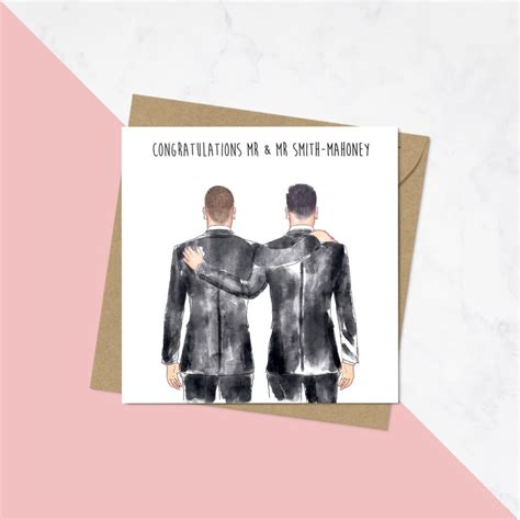 Mr And Mr Congratulations On Your Wedding Card Same Sex Couple Etsy