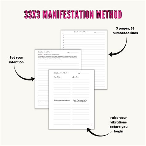 X Method Worksheet Manifestation Worksheet Planner Grateful