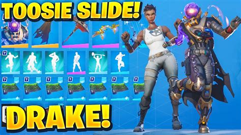 New Fortnite Leaked Drake Toosie Slide Emote Cyclo Skin Youtube