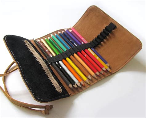 Leather Pencil Case Personalized Pencil Holder By Erikasleather