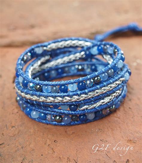 5 Times Wrap Bracelet With Blue Jade Mix Stone Boho Bracelet Etsy