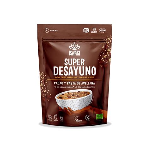 Iswari Super Pequeno Almoço Cacau Avelã Sem Glúten Eco 360g DocMorris PT