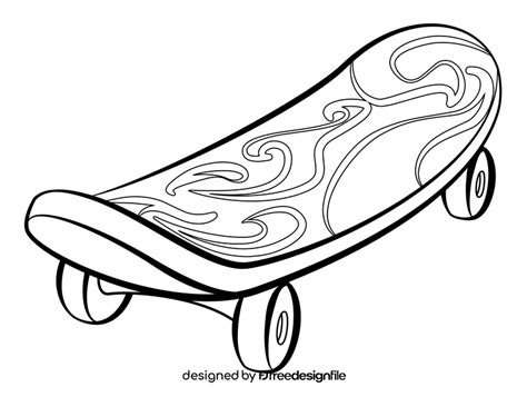 Skateboard outline black and white clipart free download