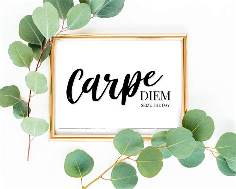 Carpe Diem Wall Art Poster Minimal White Artwork