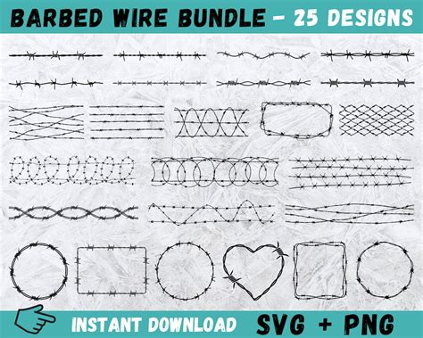 Barbed Wire Svg Barbed Wire Cut File Barbed Wire Frame Svg Barbed Wire Silhouette Barbed