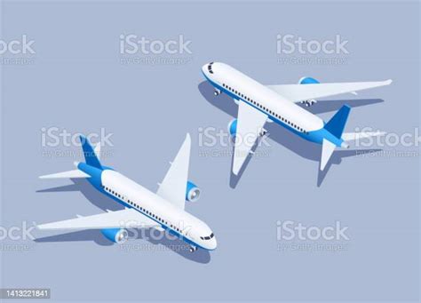 Passenger Plane Stock Illustration Download Image Now Airplane Isometric Projection