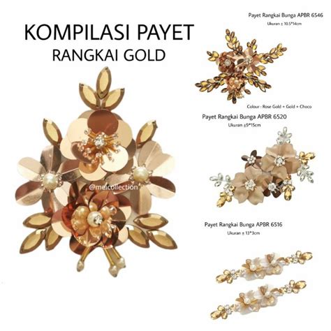 Jual Payet Rangkai Bunga 3d Apbr Kompilasi Gold Series Payet Jahit