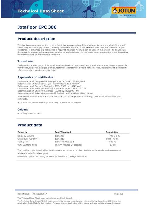 PDF Technical Data Sheet Jotafloor EPC 300 Technical Data Sheet