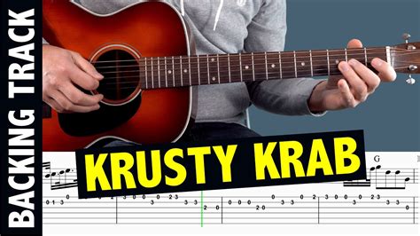 Krusty Krab Theme Guitar Tutorial Backing Track Youtube