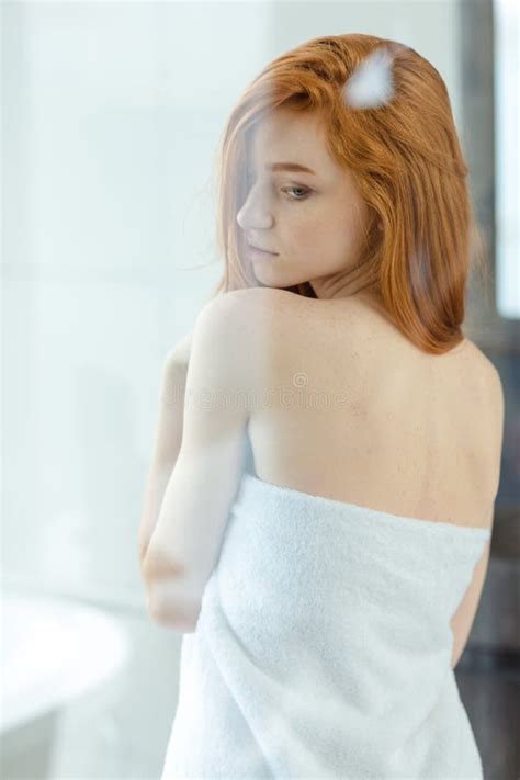 Redhead Woman In Towel Stock Image Image Of Body Bath 63051751