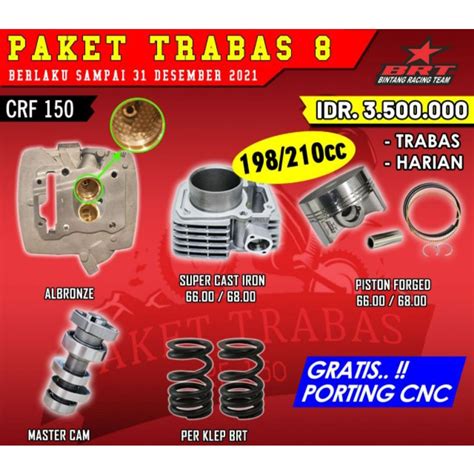 Jual PAKET TRABAS CRF 150 BRT HEAD ALBRONZE KLEP 34 29 36 31 BLOK