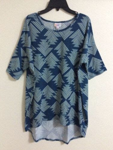 Lularoe Irma Tunic Shirt Size S Small Arrow Triangle Geometric Teal