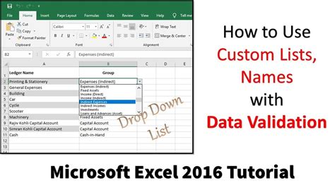 How To Use Data Validation In Microsoft Excel Tutorial Custom Lists