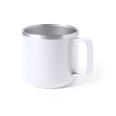 Taza Acero Inox Doble Capa 350ml Acabado Bicolor Caja Individual