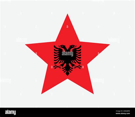 Albania Star Flag. Albanian Star Shape Flag. Country National Banner ...