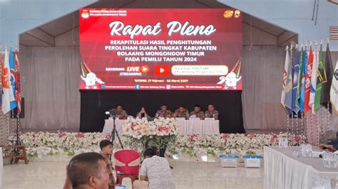 Kpu Boltim Gelar Rapat Pleno Terbuka Rekapitulasi Hasil Penghitungan