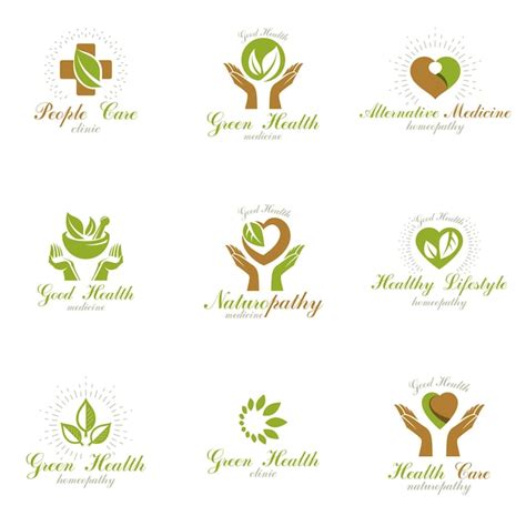 Premium Vector Living In Harmony With Nature Metaphor Set Of Green