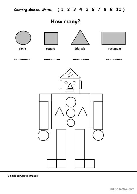 2d Shape Robot Colouring Activity 0fa Shapes Worksheet Kindergarten