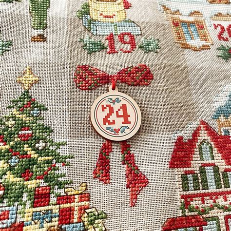 Tea Towel Advent Calendar Linen From Les Brodeuses Parisiennes