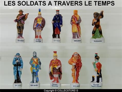 SERIE COMPLETE DE FEVES LES SOLDATS A TRAVERS LE TEMPS Fèves de