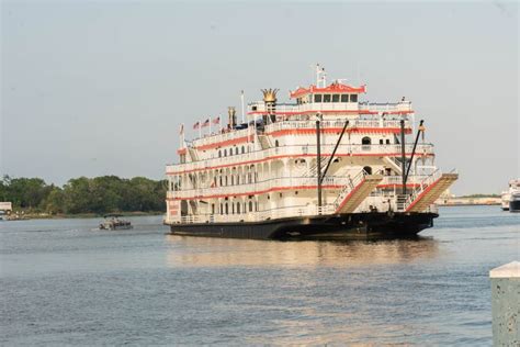 Steamer Paddle Boat Georgia Queen On Savannah River On Savannah River