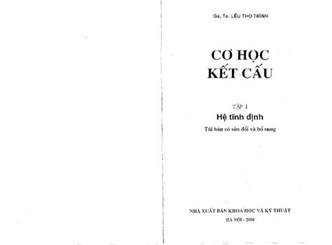 PDF Cơ học kết cấu t 1 hệ tĩnh định lều thọ trình DOKUMEN TIPS