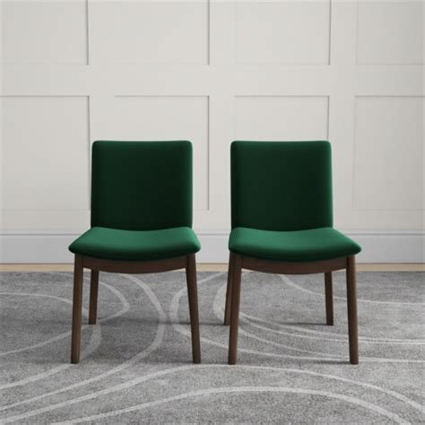 Valentine Mid Century Modern Green Velvet Dining Chair Set Fred Meyer