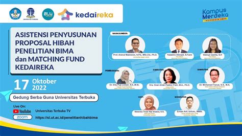 Asistensi Penyusunan Proposal Hibah Penelitian Bima Dan Matching Fund