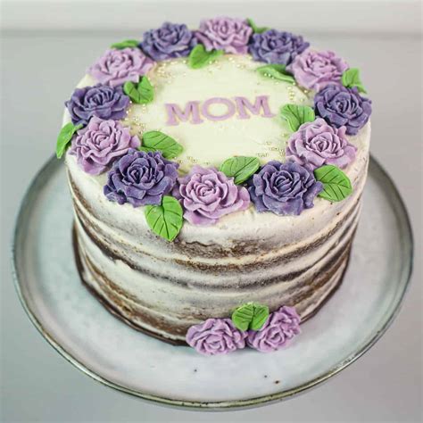 Simple Birthday Cake For Women Mom Image Fun Cake Auto