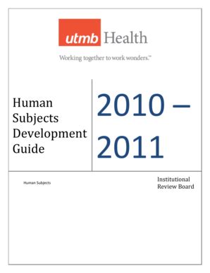 Fillable Online Research Utmb Human Subjects Development Guide