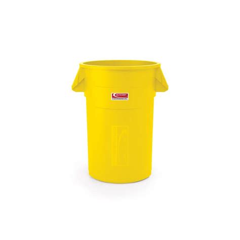 Suncast Commercial 44 Gal. Yellow Outdoor Trash Can TCU44Y - The Home Depot