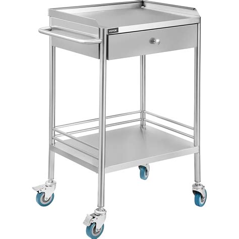 Vevor Shelf Stainless Steel Utility Cart Catering Cart With Wheels