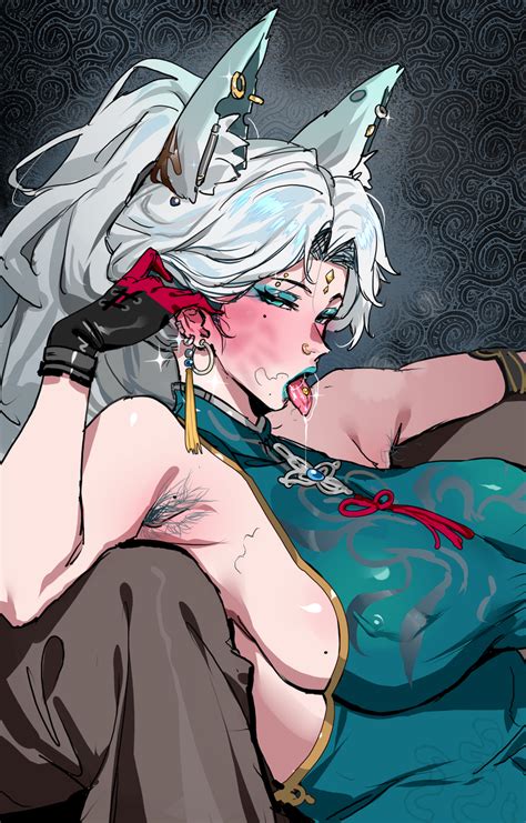 Rule 34 1girls Armpit Hair Blue Eyes Blue Lipstick Cyan Eyes Cyan Lipstick Earrings Feixiao