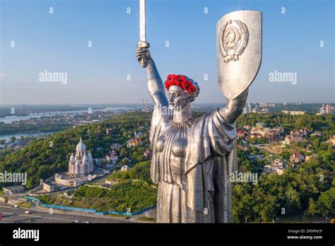 Kyiv, Ukraine - May 2018: Mother Motherland monument in Kyiv ...