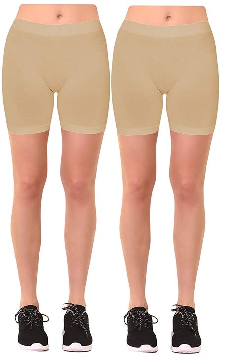 Women's 2 Pk Plus Size Seamless Stretch Yoga Exercise Shorts Bike ...