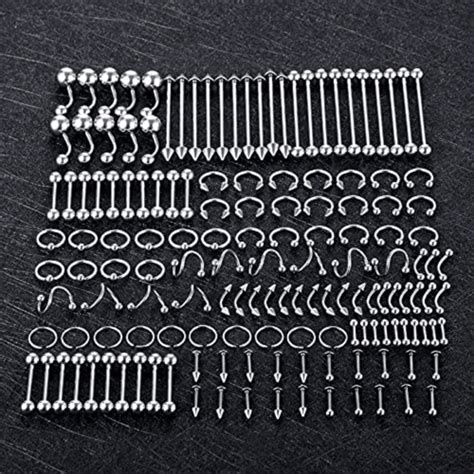 150pcs Mixed Size Piercing Kits For All Body Piecing For Nose Septum Ear Cartilage Tragus