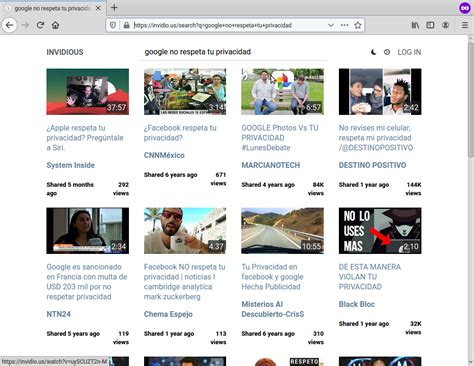 youtube  privacidad  invidious