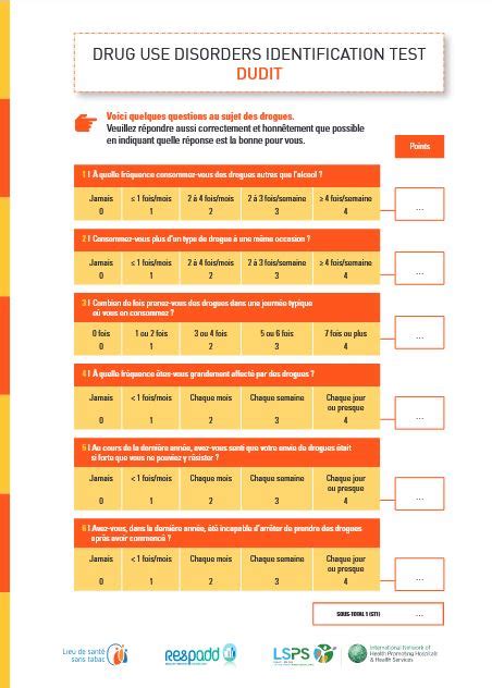 Drug Use Disorders Identification Test Dudit Respadd