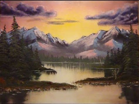 Mountain Sunset Aglow Mountain Paintings Mountain Stream Bob Ross