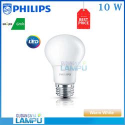 Jual Lampu Bohlam LED Philips 10 Watt Warm White Kuning 10W 10Watt 10