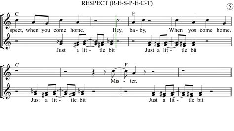 RESPECT Aretha Franklin Sheet Music Vocals Look And Read Ahead Play