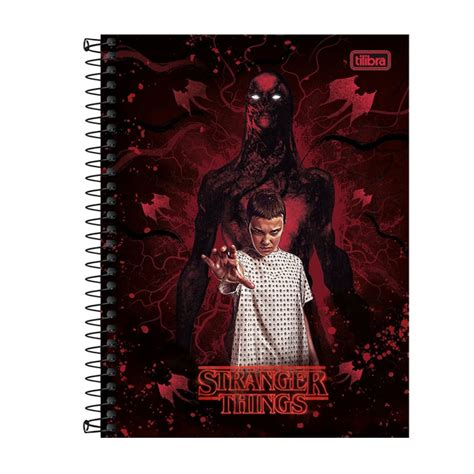 Caderno Espiral Capa Dura Colegial Folhas Mat Rias Stranger