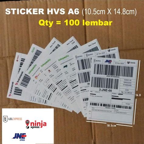 KERTAS STIKER HVS A6 1 PACK ISI 100 LEMBAR KERTAS STIKER LABEL Lazada