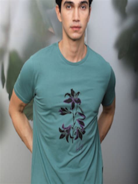 Buy Rare Rabbit Floral Printed Slim Fit Cotton T Shirt Tshirts For