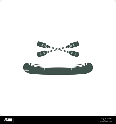 Canoe With Paddle Vector Illustration Isolated On The White Background