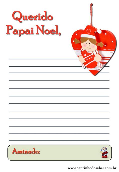 Cartas Para O Papai Noel Para Imprimir