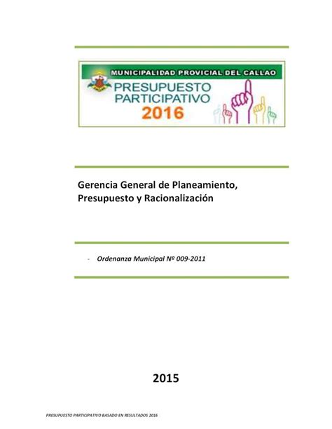 PDF Gerencia General De Planeamiento Presupuesto Y El