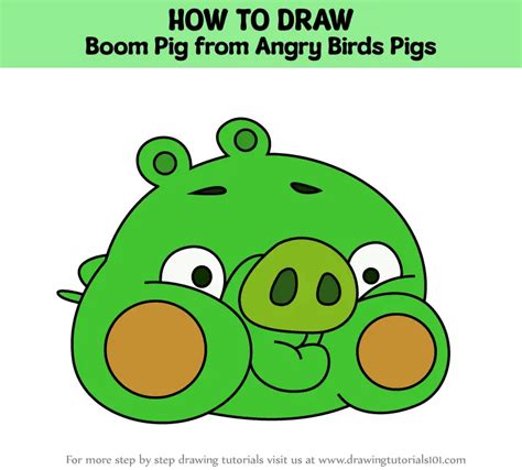 How To Draw Boom Pig From Angry Birds Pigs Angry Birds Pigs Step By